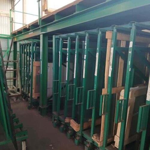 Glaslagerregal für Glaskisten Hegla