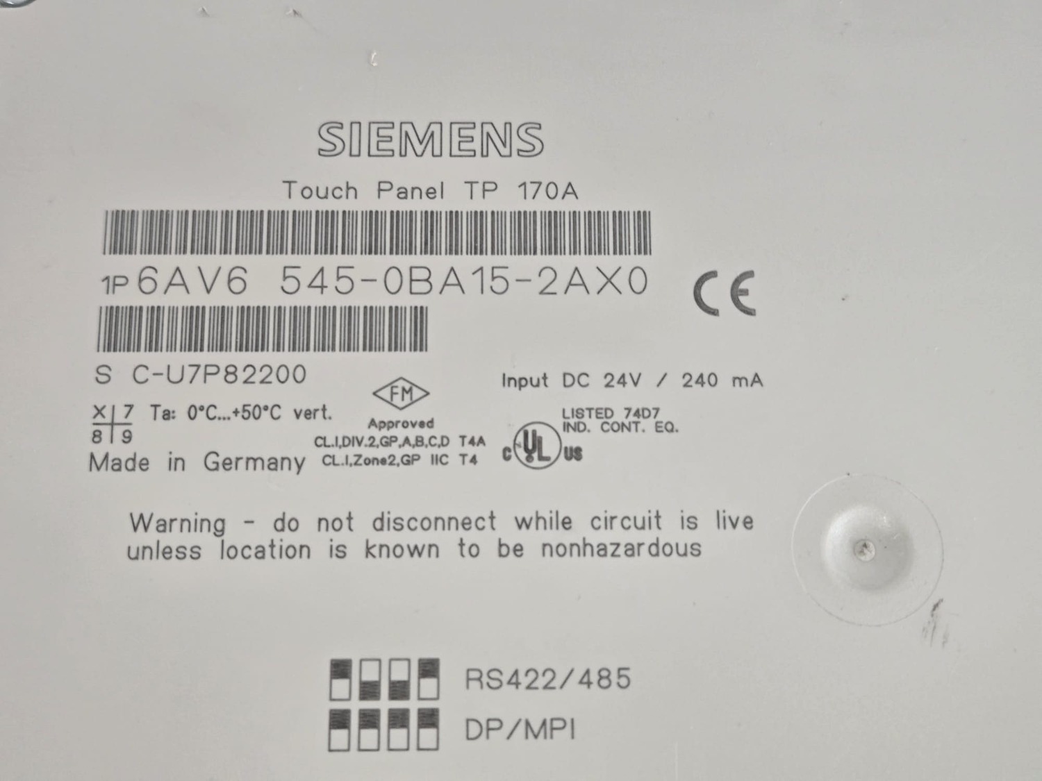 Touch Panel Siemens TP 170A – Bild 4