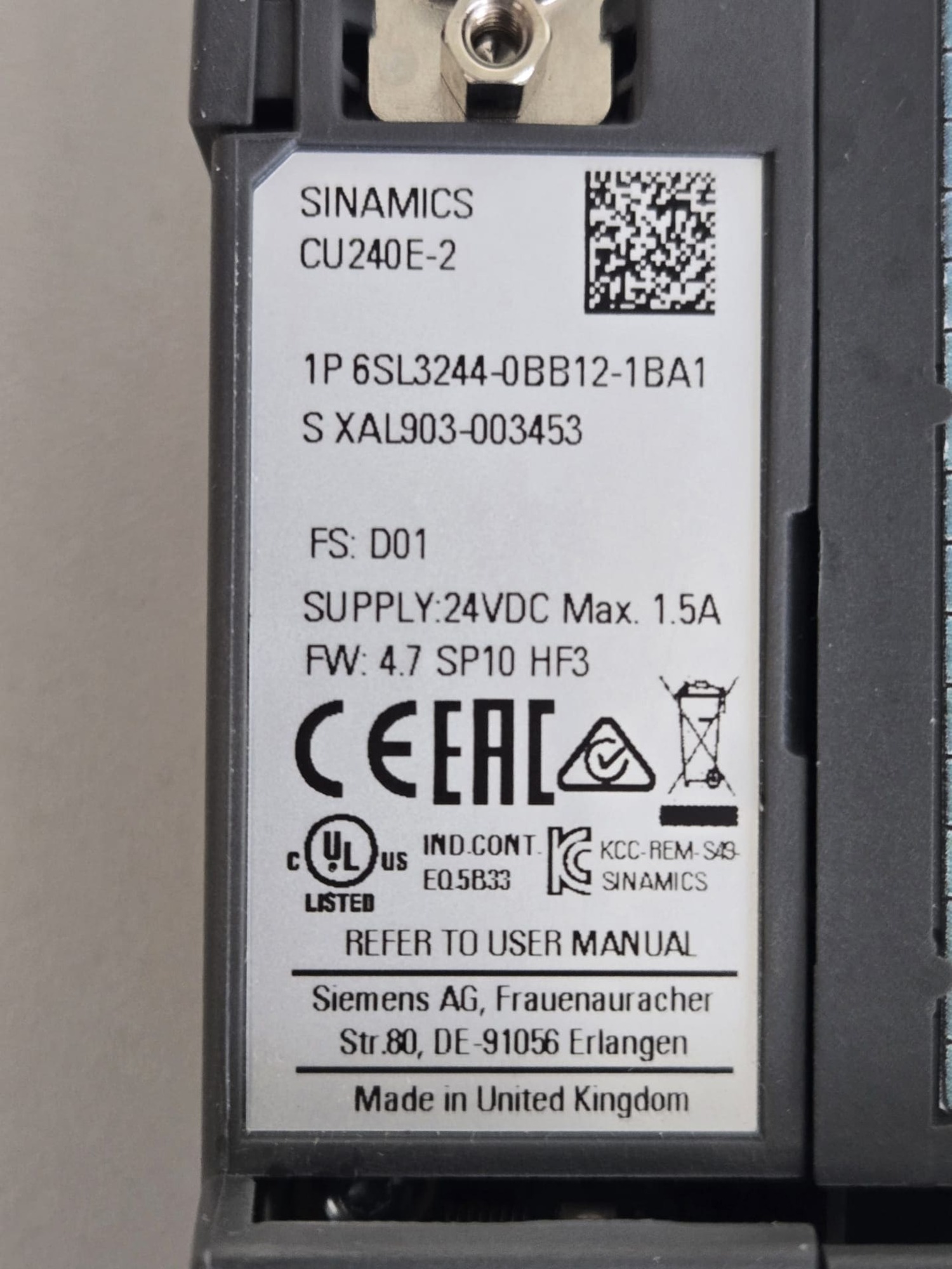 Sincamics Siemens CU240E-2 – Bild 3