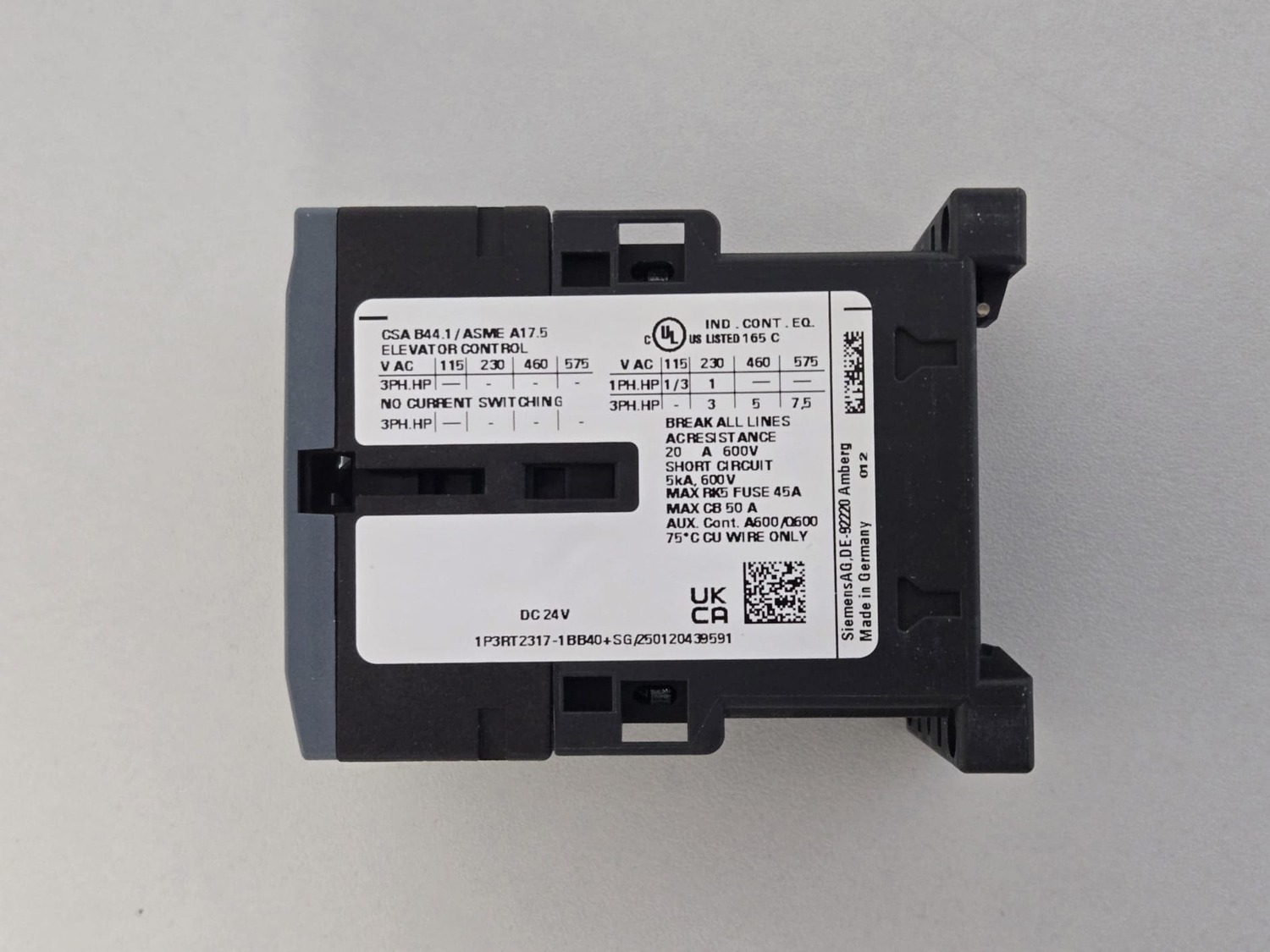 Contactor Siemens 3RT2317-1BB40 - Image 4