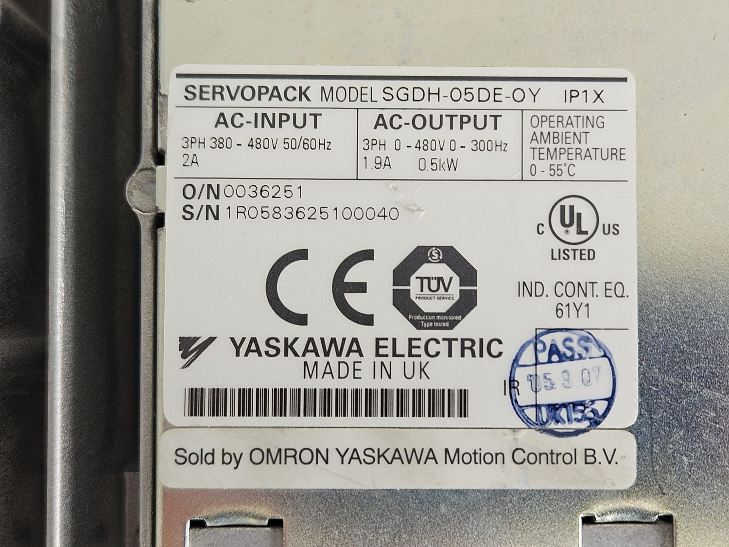 Wechselrichter Omron SGDH-05DE-OY – Bild 3