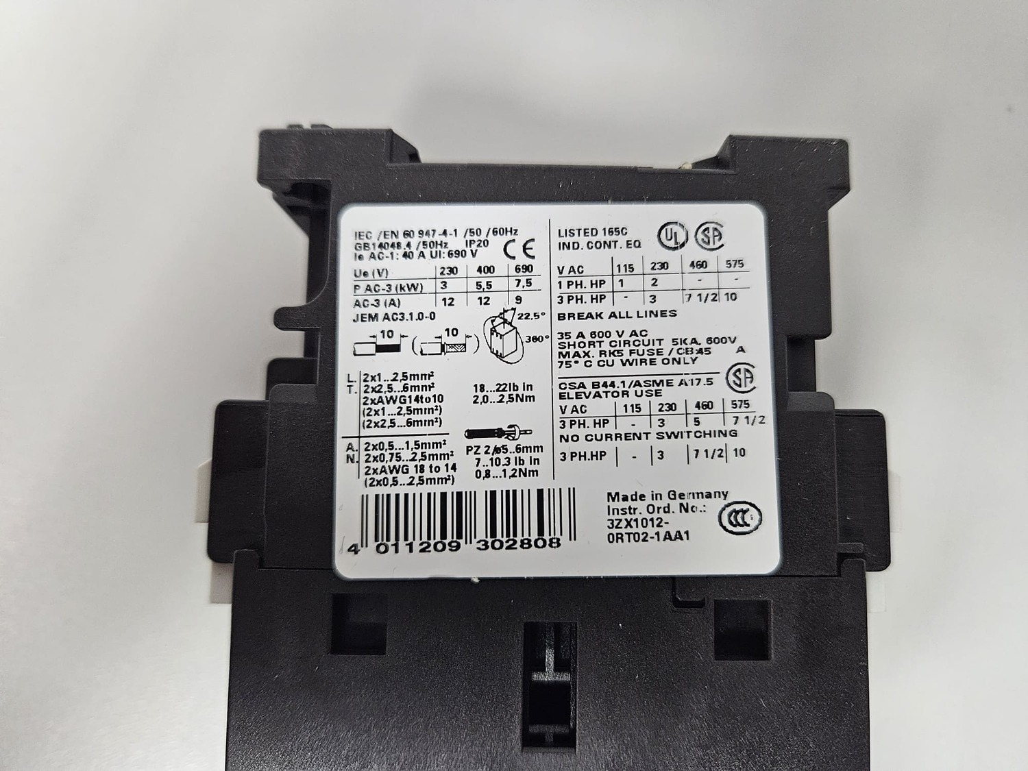 Contactor Siemens 3RT 1024-1AP04 - Image 3