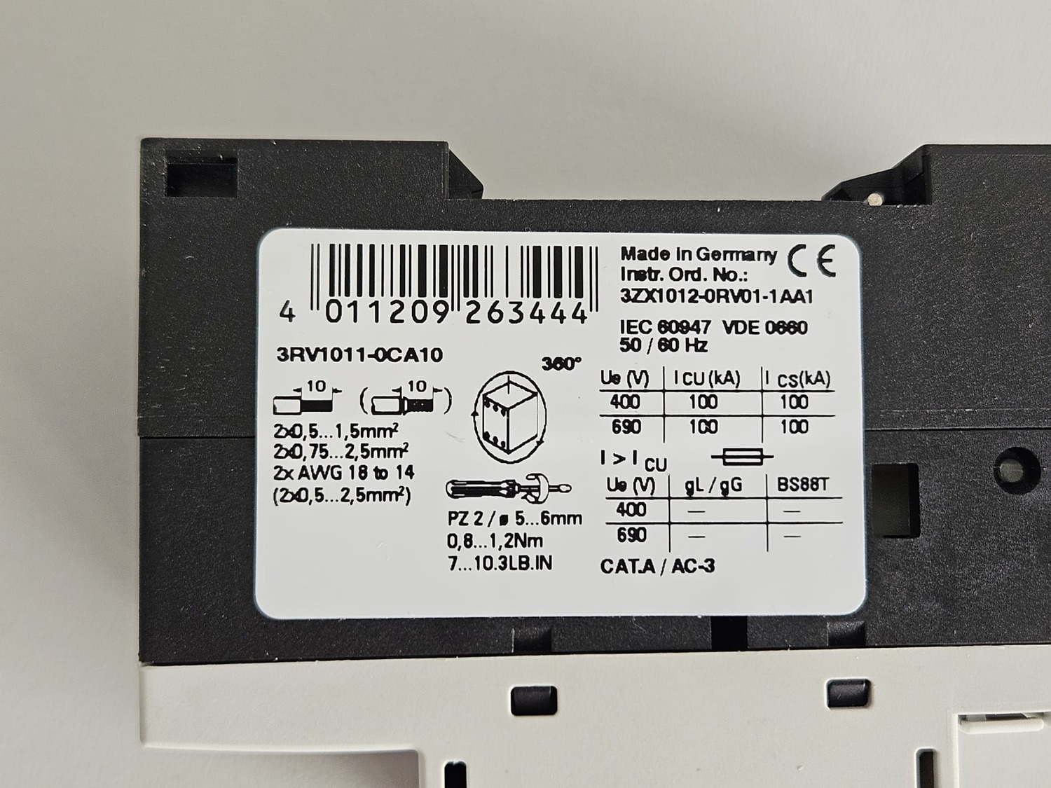 Performance switch Siemens 3RV1011-0CA10 - Image 5