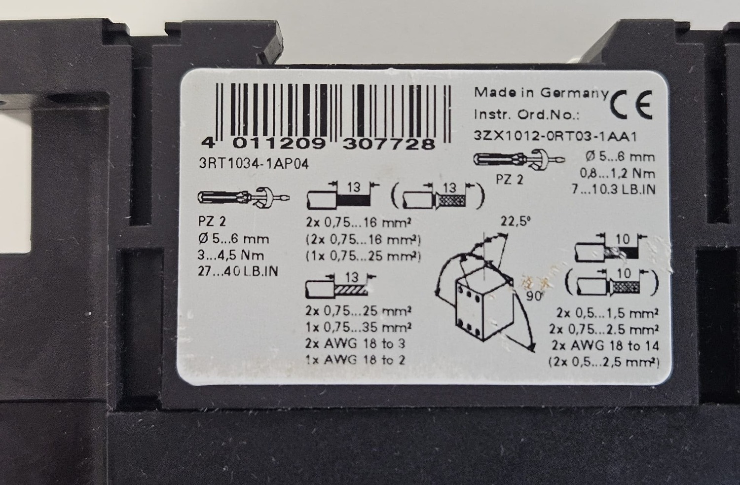 Contactor Siemens 3RT1034-1AP04 - Image 3