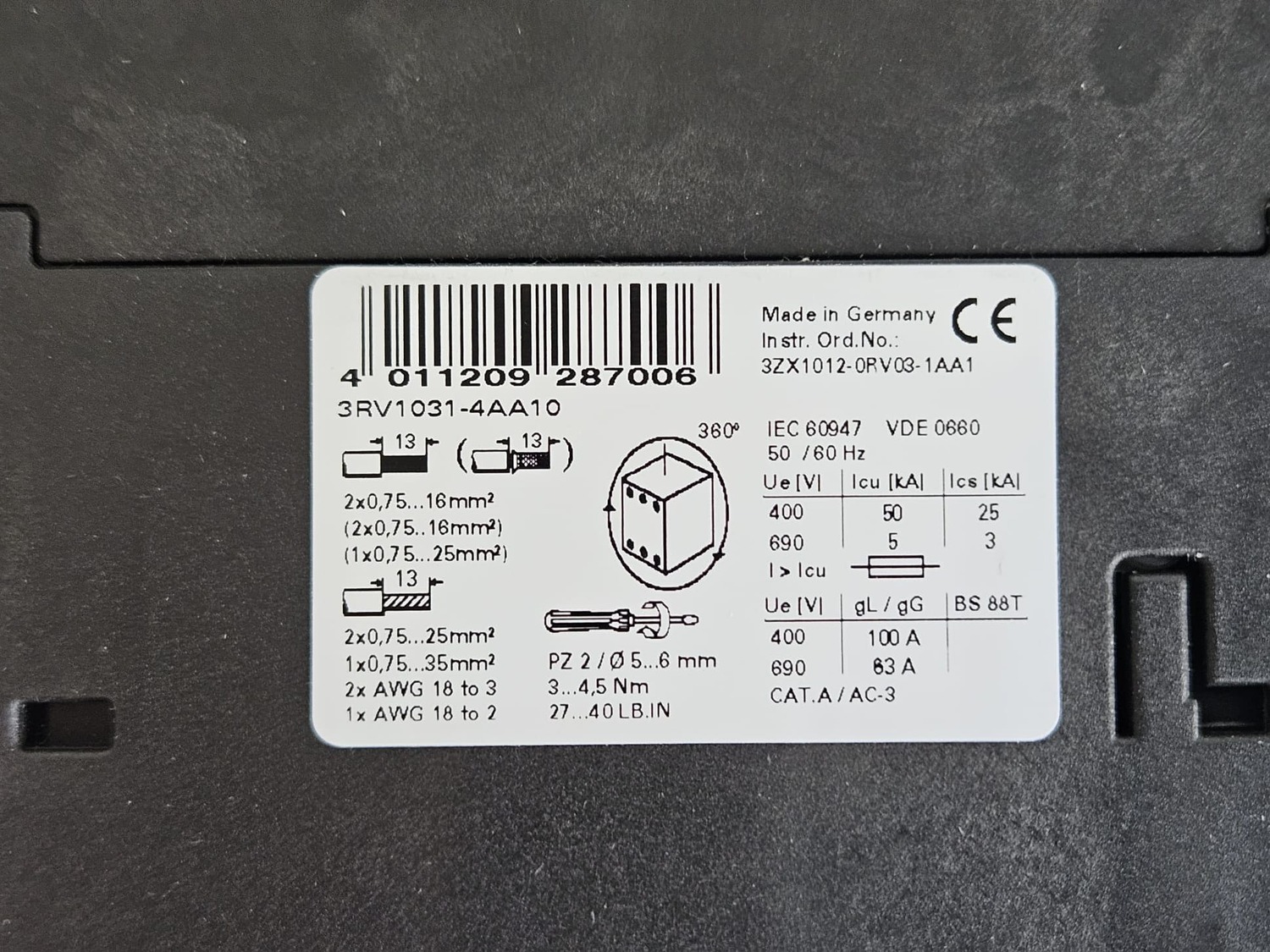Performance Switch Siemens 3RV1031-4AA10 - Image 5