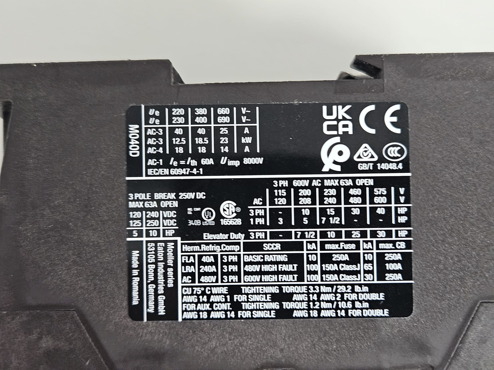 Power switch EATON DILM40 XTCE040DOOF - Image 2