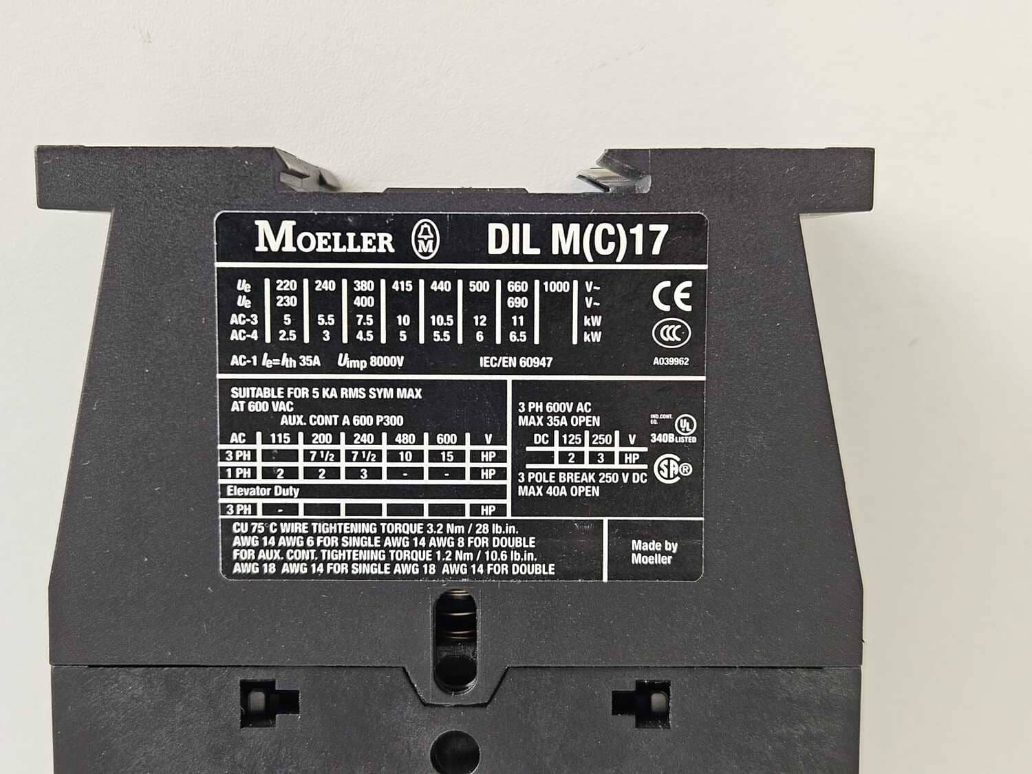 Power contactor Moeller DILM - 17 - 10 - Image 3